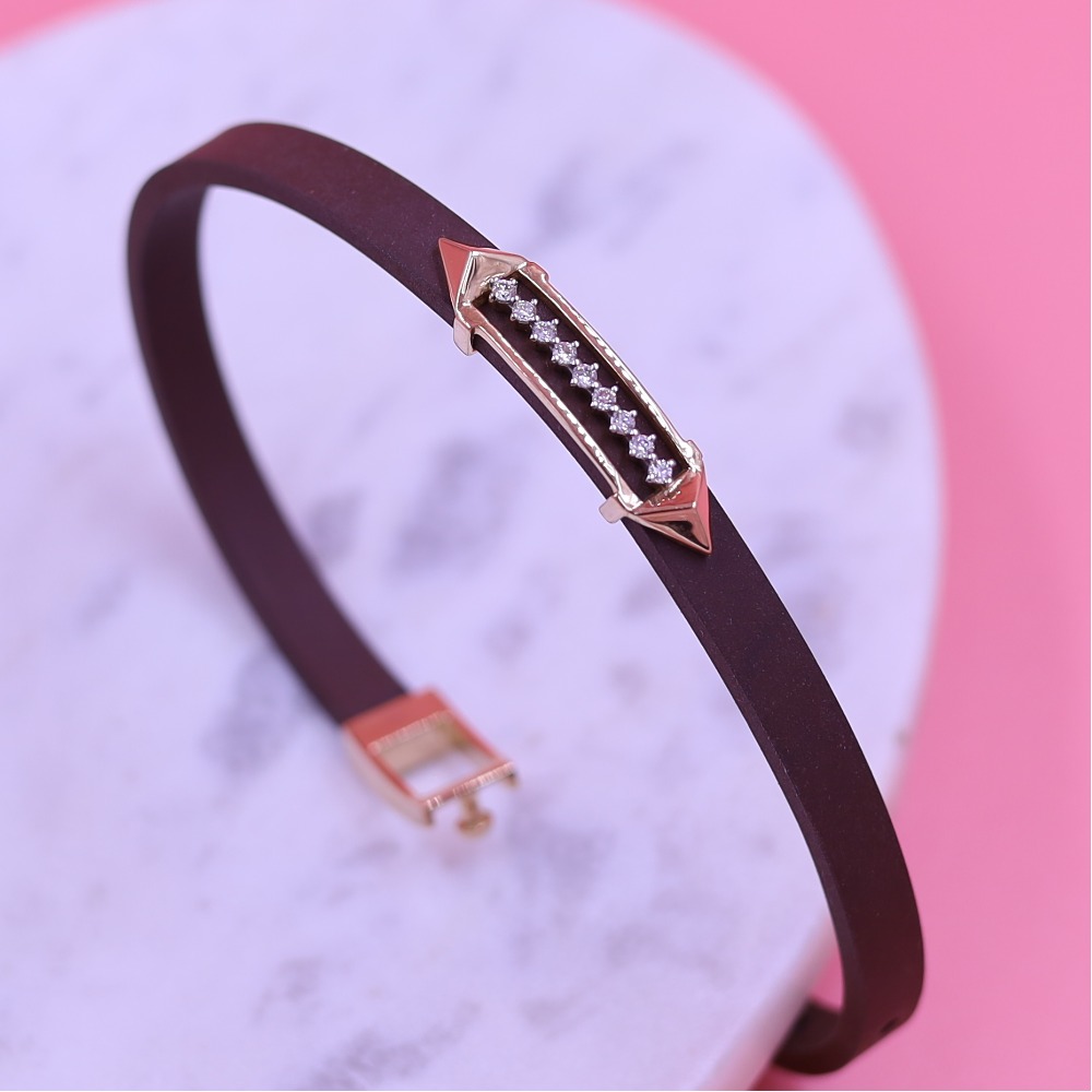 stunning diamond Leather bracelet