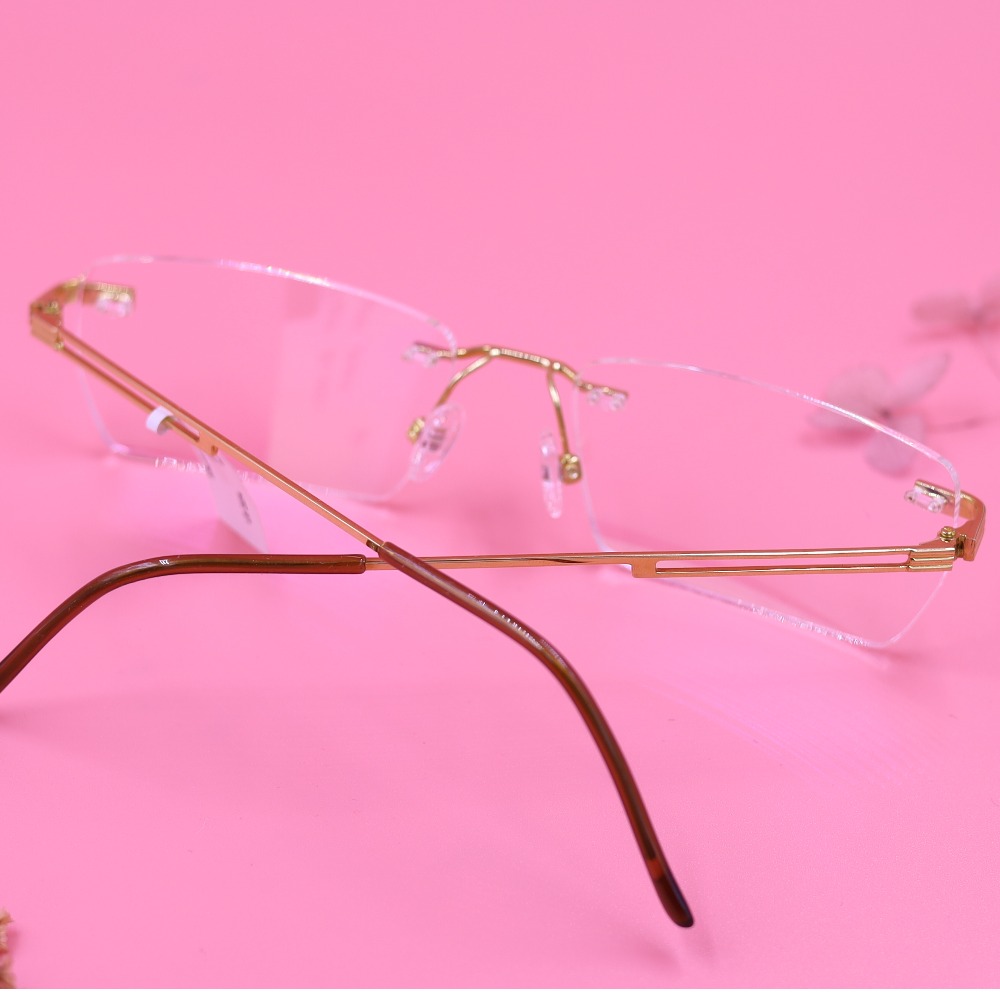 Rectangle Rimless unisex Eyeglasses