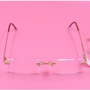 Rectangle Rimless unisex Eyeglasses