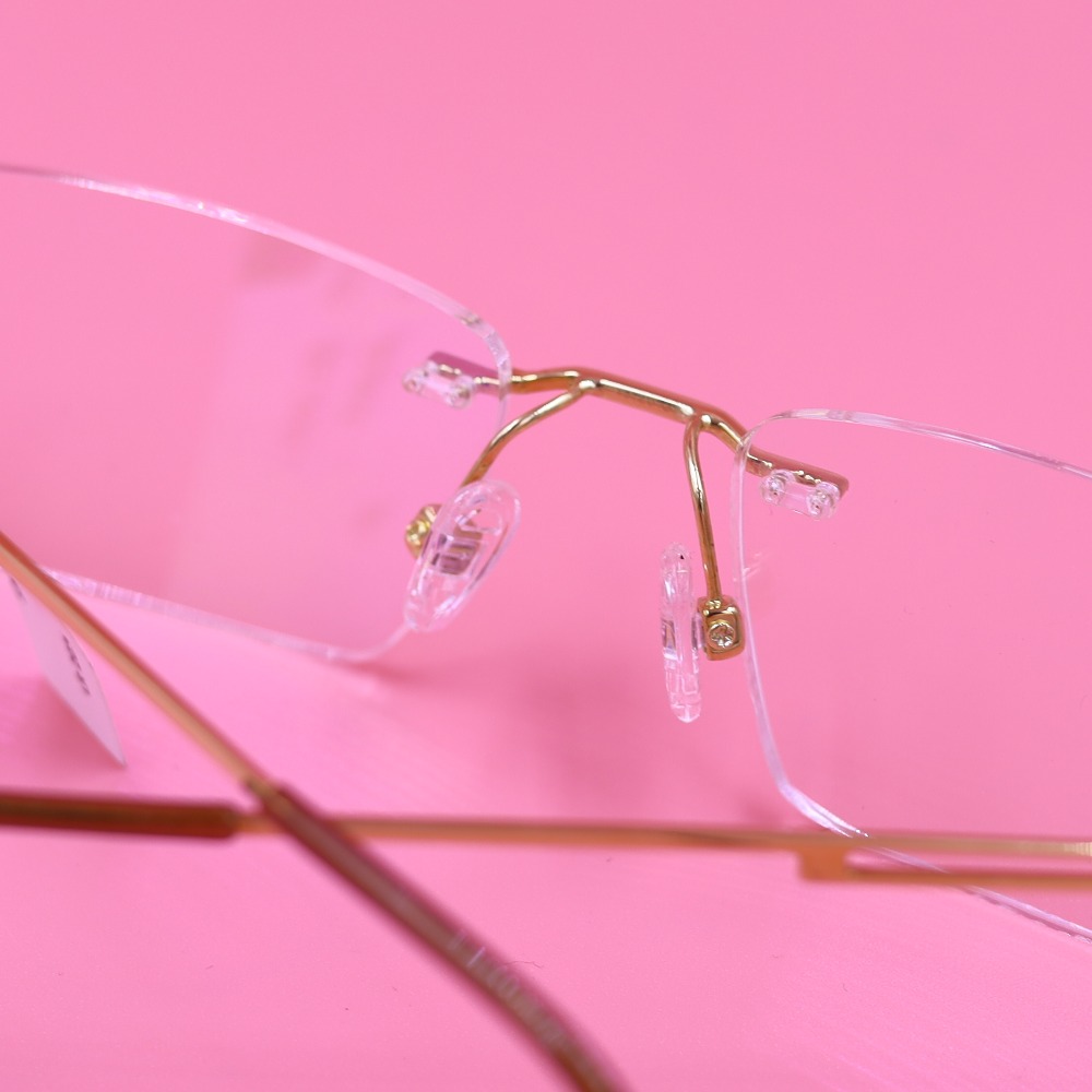 Rectangle Rimless unisex Eyeglasses