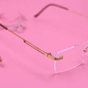 Rectangle Rimless unisex Eyeglasses