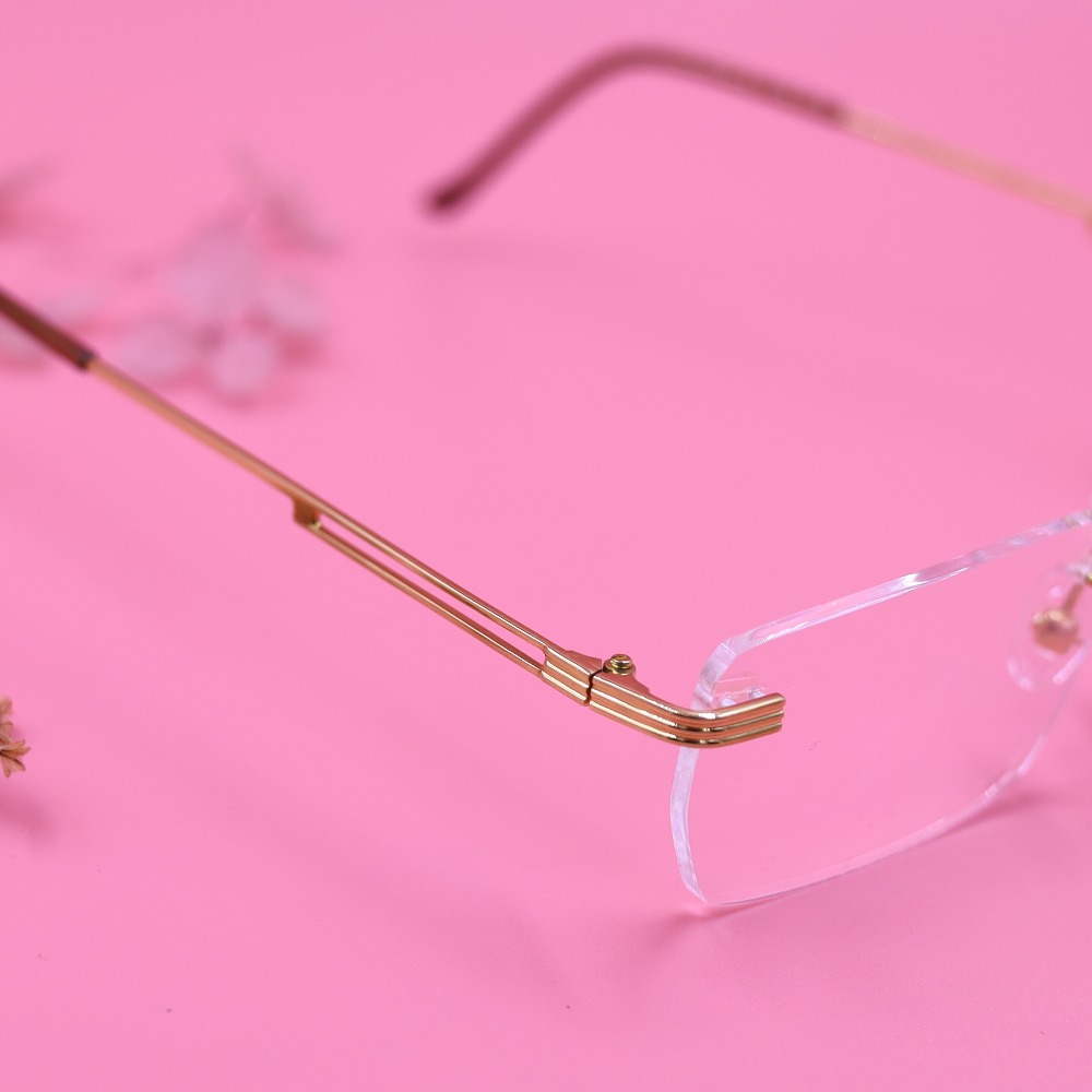 Rectangle Rimless unisex Eyeglasses