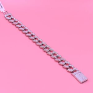 925 sterling silver cuban diamond bracelet men