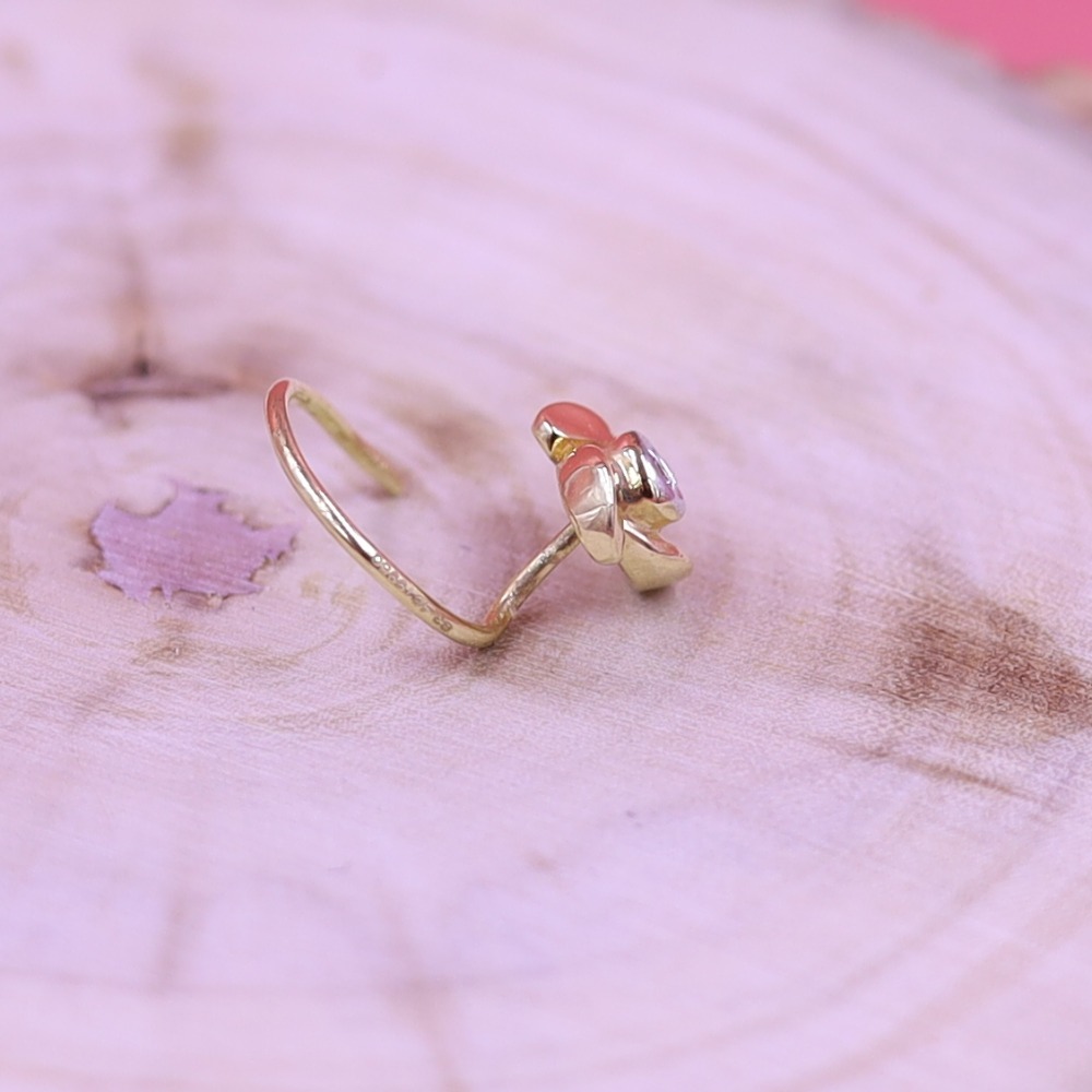 Single diamond flower nosepin