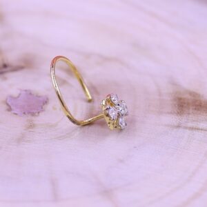 Round shape five diamond nosepin