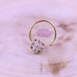 Round shape five diamond nosepin