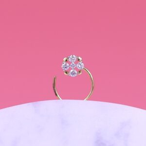 Round shape five diamond nosepin