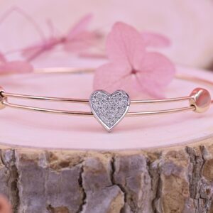 Movable heart shape Diamond bracelet