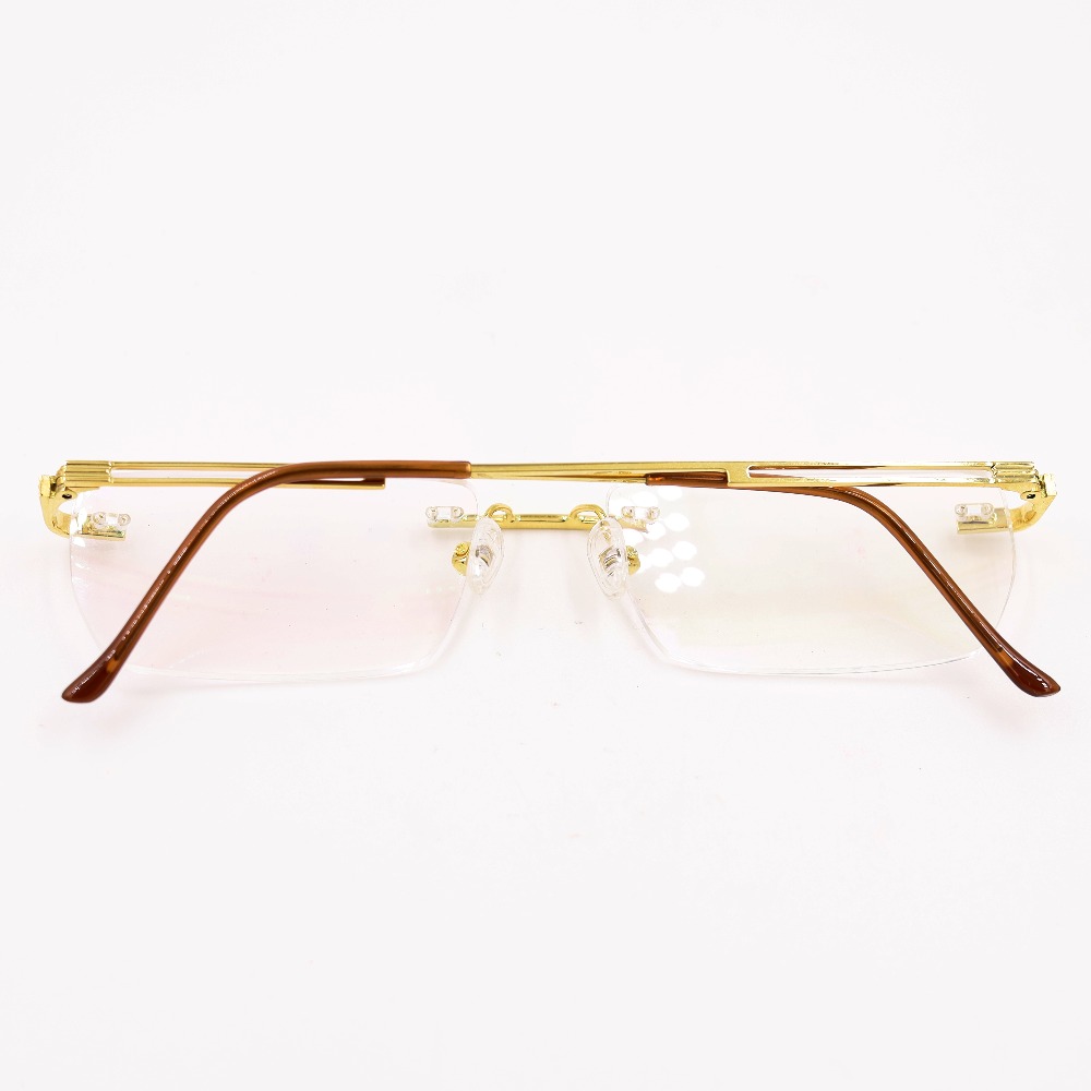 Gold 18kt rimless rectangle eyeglasses