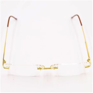 Gold 18kt rimless rectangle eyeglasses