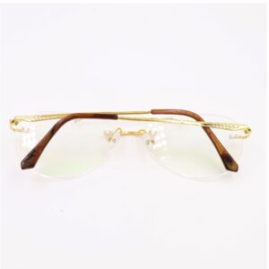 Gold 18kt rimless aviator eyeglasses