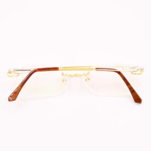 Gold 18kt rectangle rimless eyeglasses