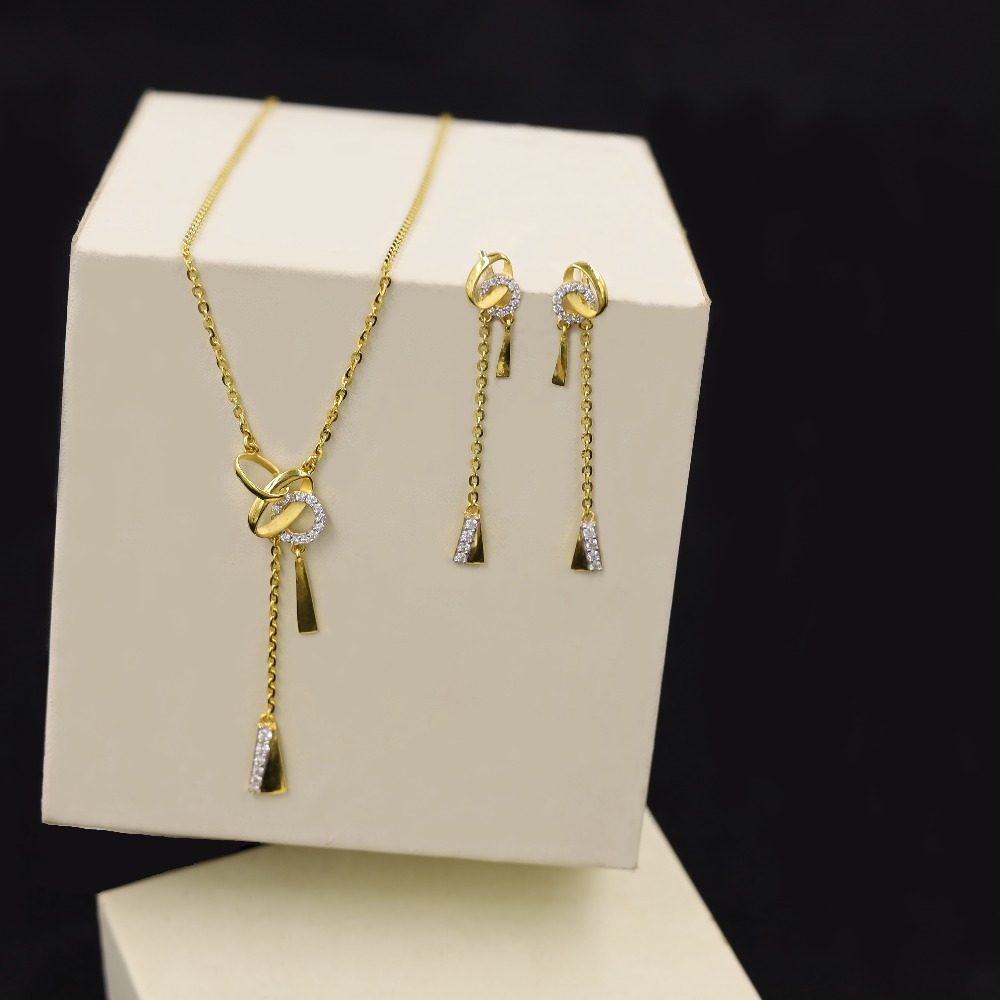 22kt sparkling pendant set chain