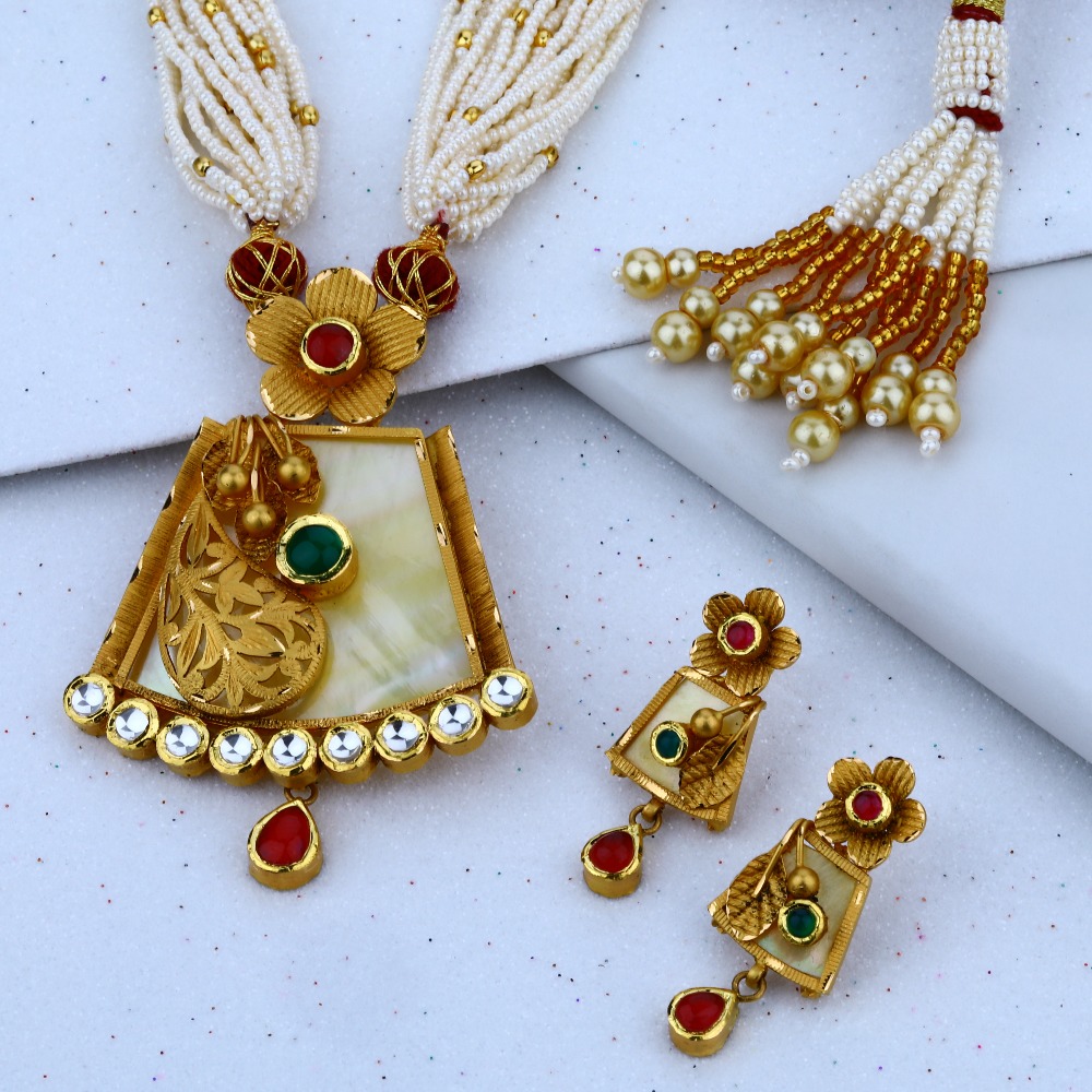 916 cz choker gold Necklace Set