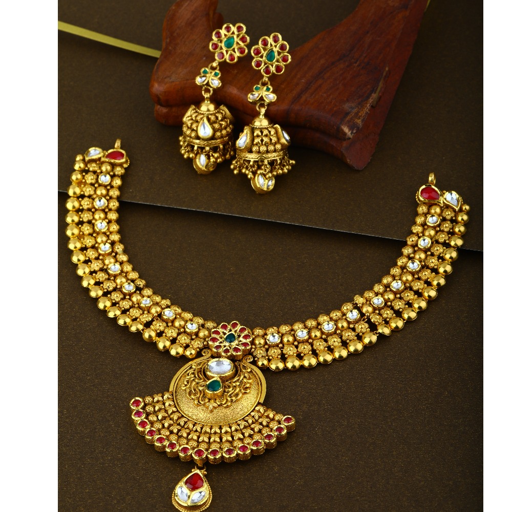 916 Gold New Style Bridal necklace Set