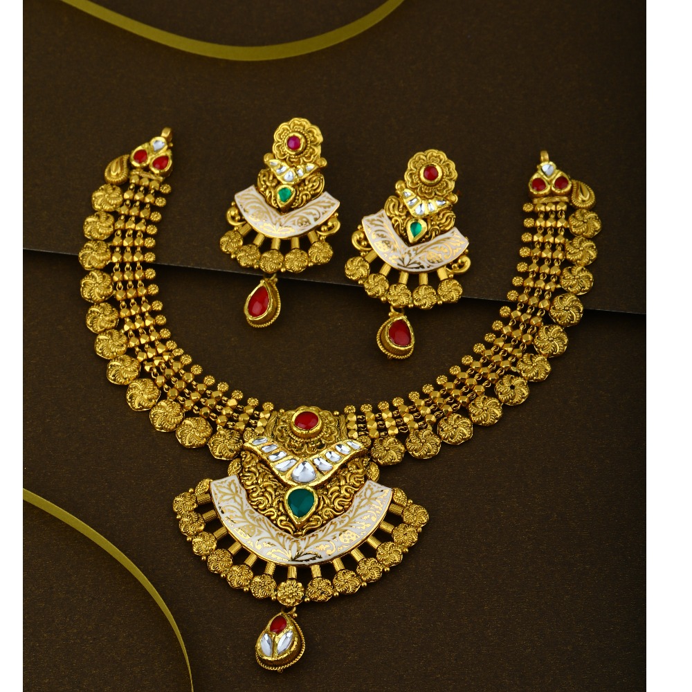 916 CZ Gold Stylish Wedding Necklace Set