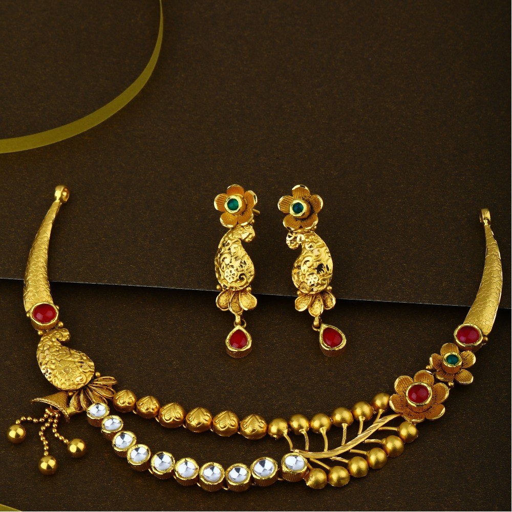 916 CZ Gold Most Attractive Necklace Set