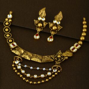 916 Gold Hallmark 3 layer Necklace Set
