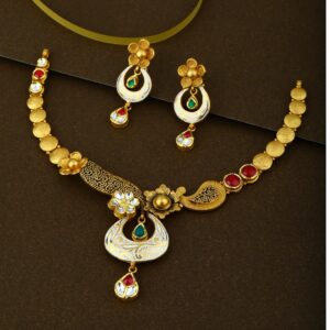 22KT Gold Hallmark Jadtar Necklace Set