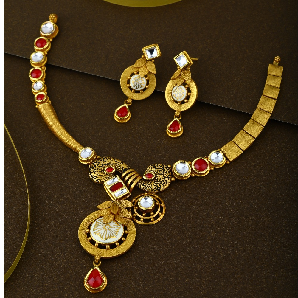 916 gold Hallmark Traditional Weeding Necklace Set