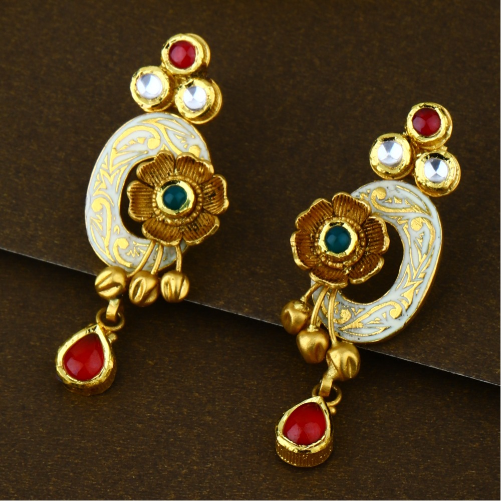 916 CZ Gold Hallmark lightweight Bridal Necklace Set - Image 2