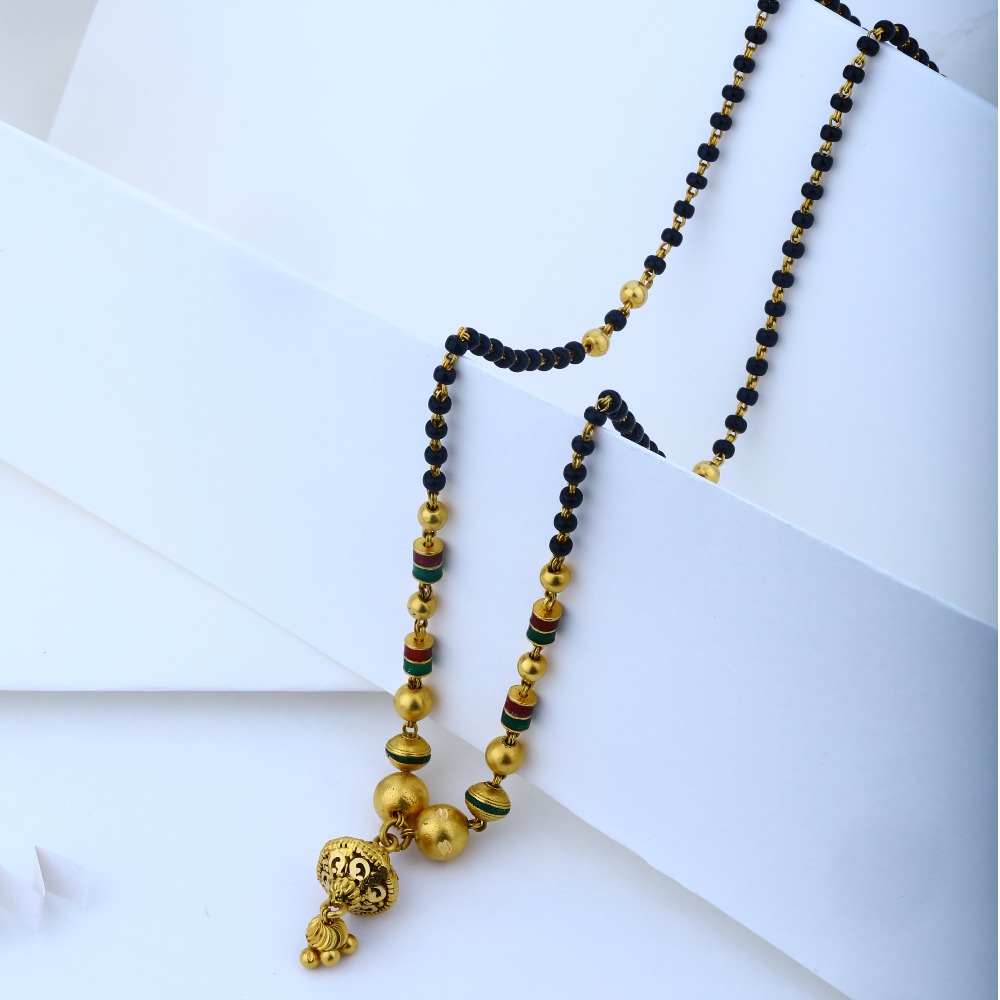 22KT Gold Hallmark new modern Short Mangalsutra - Image 2