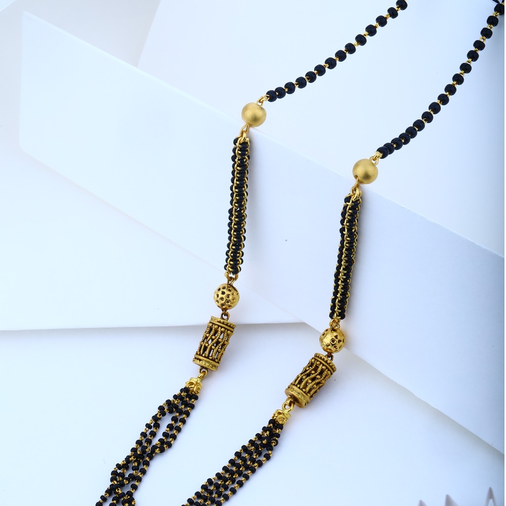22KT Hallmark Gold Short Design Mangalsutra - Image 2