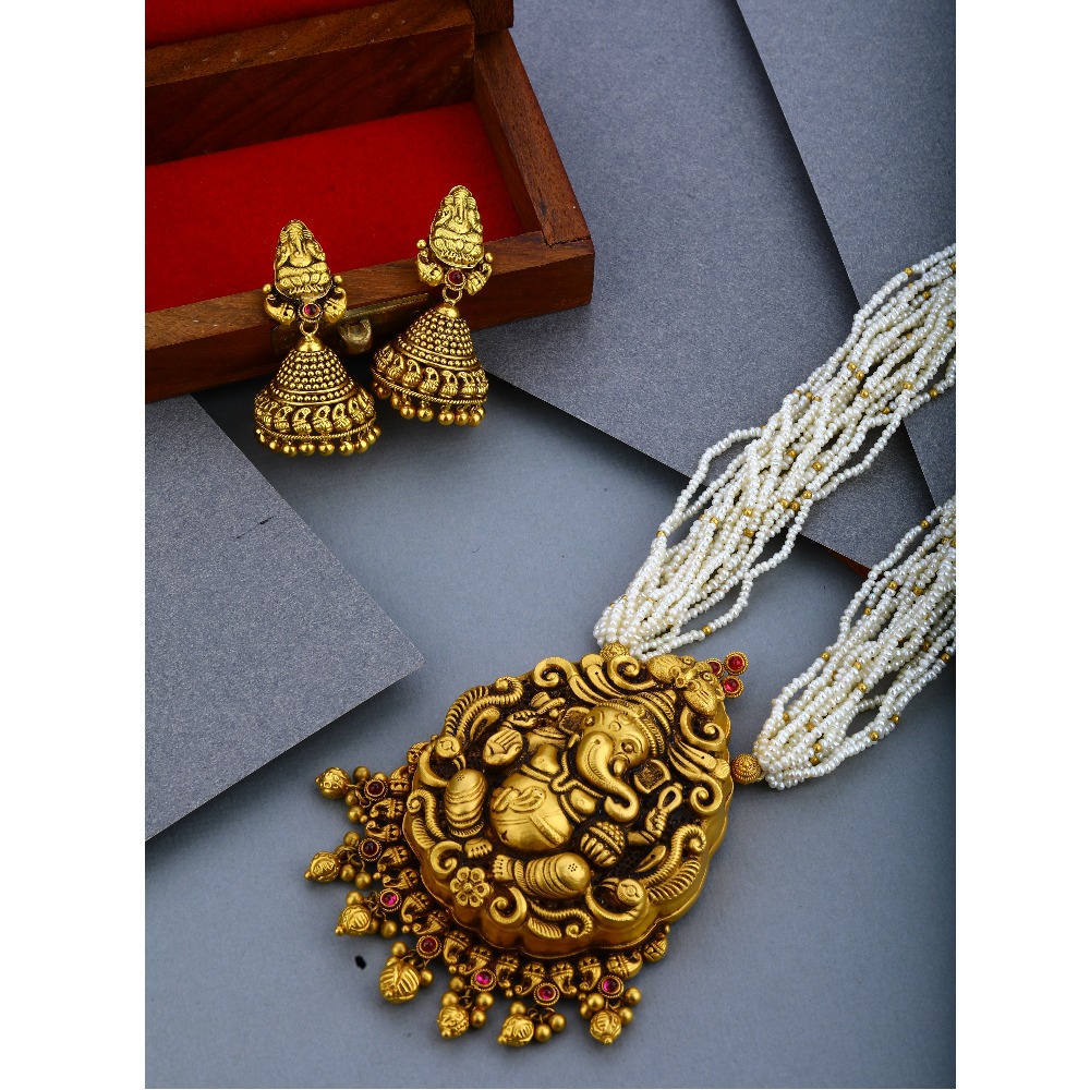 916 Gold Antique Temple Jewellery - Image 3