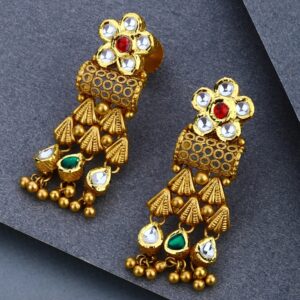 916 Gold Antique Kundan Necklce Set