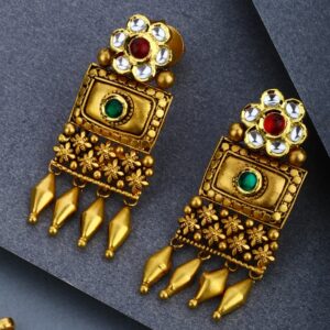 22KT Gold Antique Jadtar Necklace Set