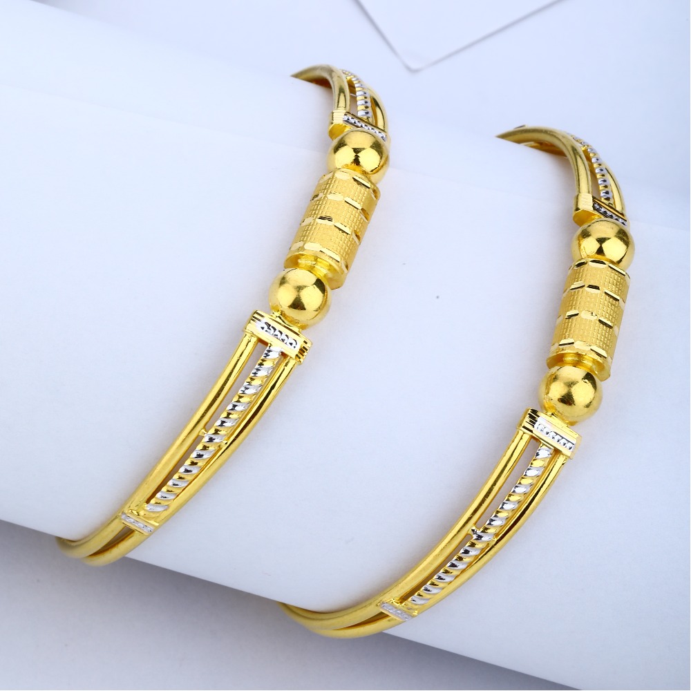 22Kt Gold Ball Pipe Copper Kadli Bangle