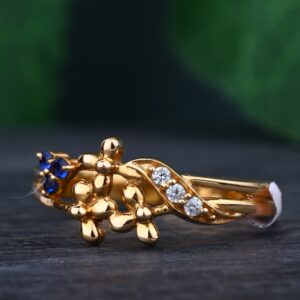 916 Gold Hallmark Colorful Stone Design Ring