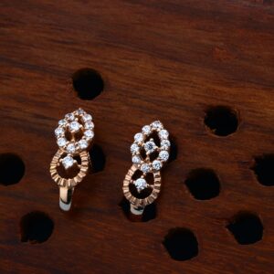 18kt CZ Rose Gold Delicate Earring Design For Women
