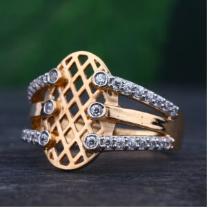 18KT Rose Gold Classic Ring For Women RhJ-47