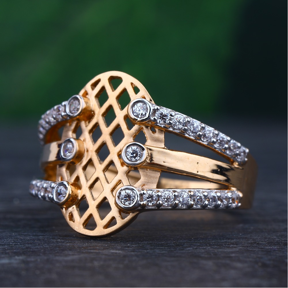 18KT Rose Gold Classic Ring For Women RhJ-47