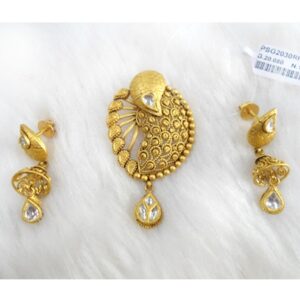 916 Gold Antique Mango Design Pendant Set RHJ-5717