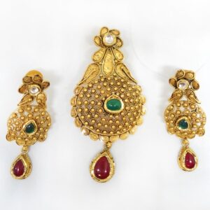 916 Gold Antique Jadtar Pendant Set RHJ-5715