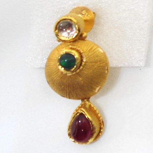22KT Gold Antique Mango Design Necklace Set RHJ-5224 - Image 3