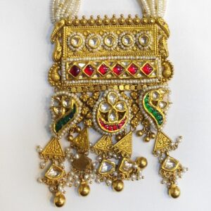 22KT Gold Traditional Long Necklace Set For Bridal RHJ-5186