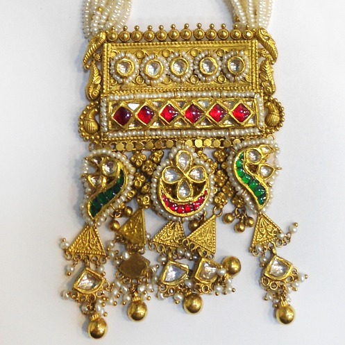 22KT Gold Traditional Long Necklace Set For Bridal RHJ-5186 - Image 2
