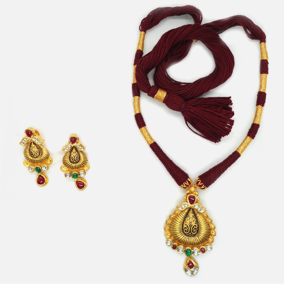 916 Gold Antique Necklace Set RHJ-4768