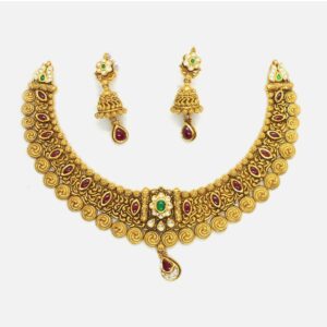 916 Gold Antique Wedding Jewellery Set RHJ-4655