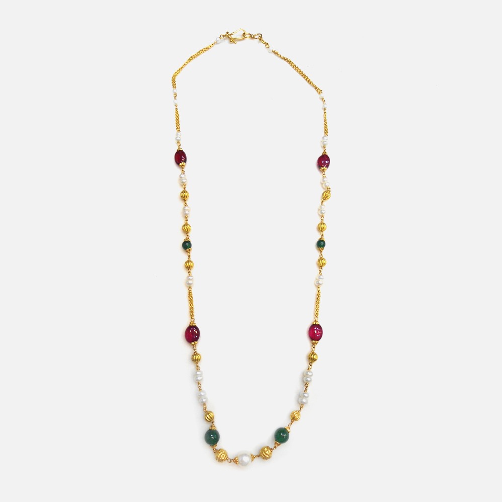 916 Gold Antique Colorstone Mala RHJ-4532