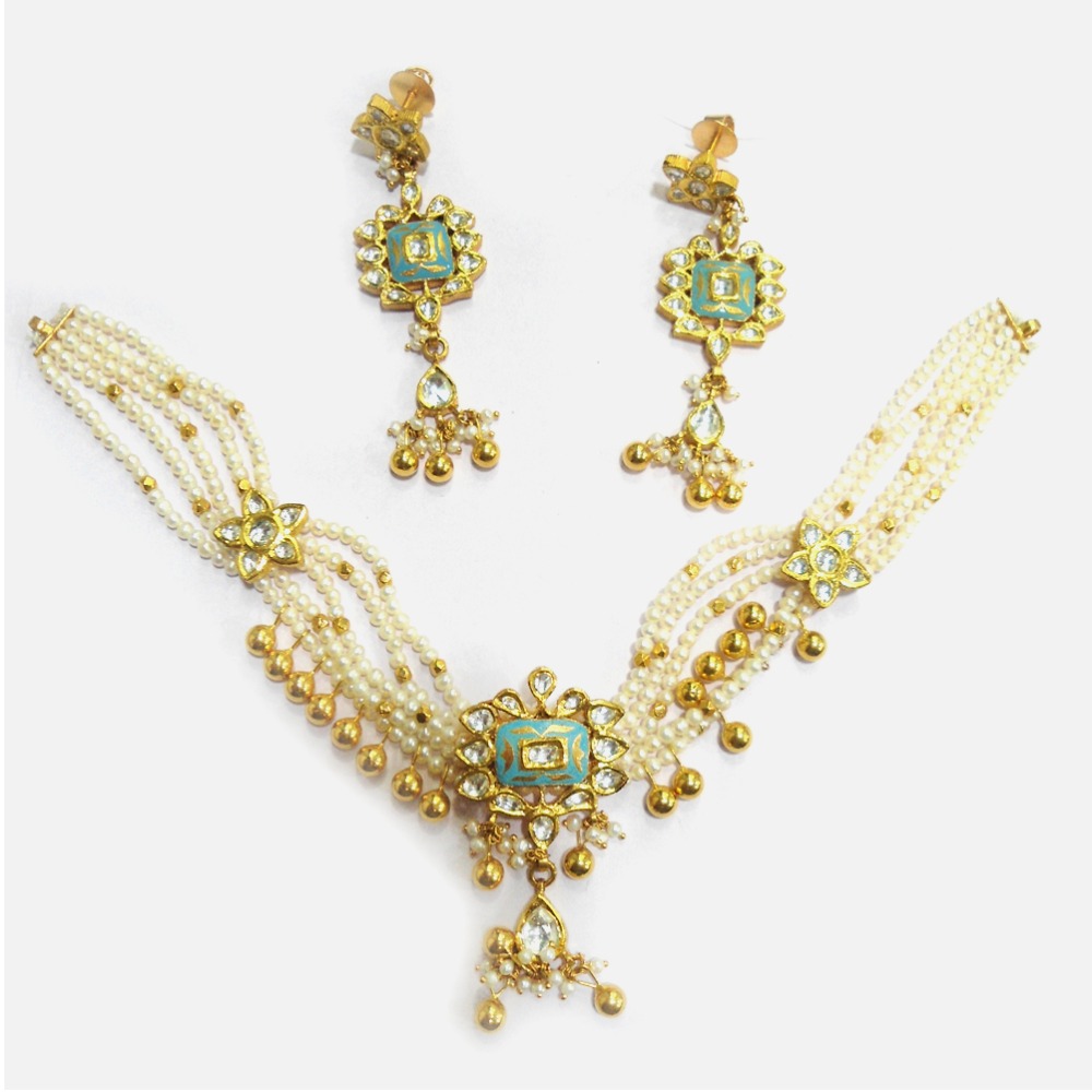 916 Gold Antique Pearl Necklace Set RHJ-5003