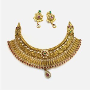 916 Gold Antique Bridal Choker Set RHJ-4995