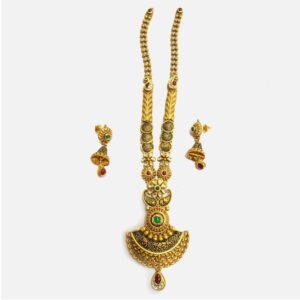 916 Gold Antique Bridal Long Necklace Set RHJ-4991