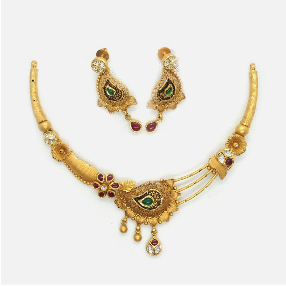 916 Gold Antique Bridal Jewellery Set RHJ-4954