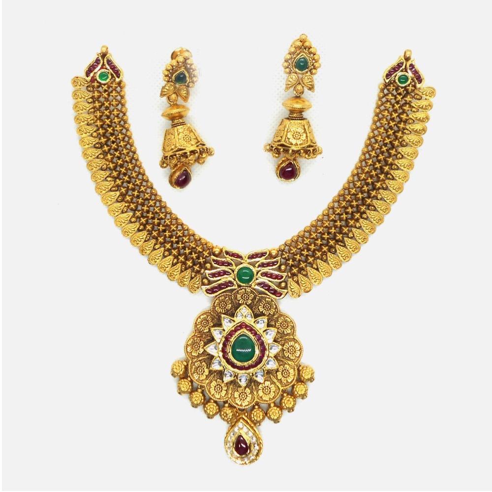 916 Gold Antique Bridal Jewellery Set RHJ-4939