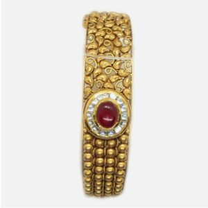 22KT Gold Antique Wedding Kada Bangle RHJ-4983