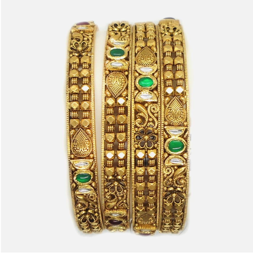 22K Gold Antique Bridal Bangles RHJ-4906